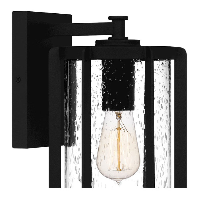 Quoizel Hazel 1 Light Outdoor Lantern, Earth Black/Clear Seeded