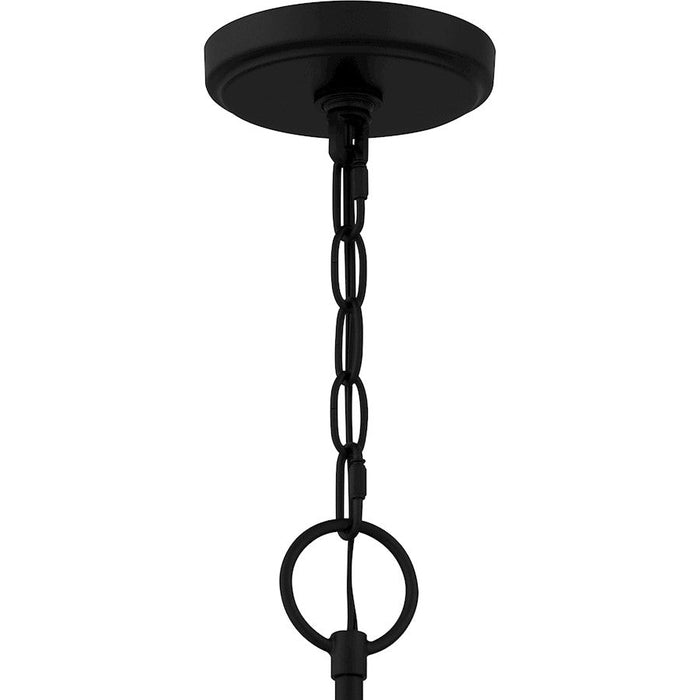 Quoizel Hillside Chandelier, Matte Black/Clear Glass