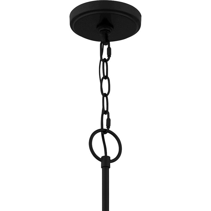 Quoizel Hillside Chandelier, Matte Black/Clear Glass