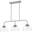 Quoizel Halsey 3 Light Island Light, Brushed Nickel/Clear Rain Glass