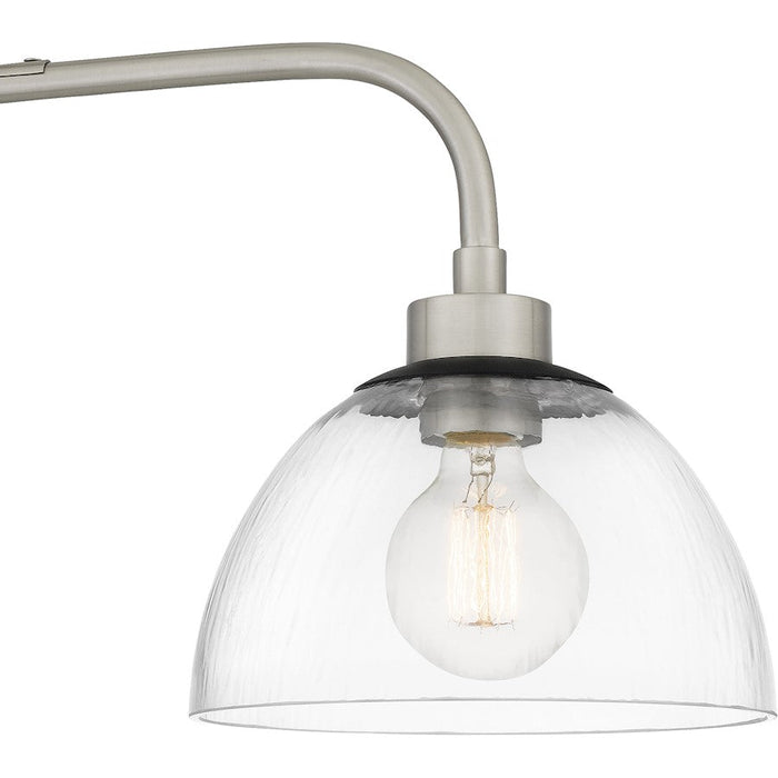 Quoizel Halsey 3 Light Island Light, Brushed Nickel/Clear Rain Glass