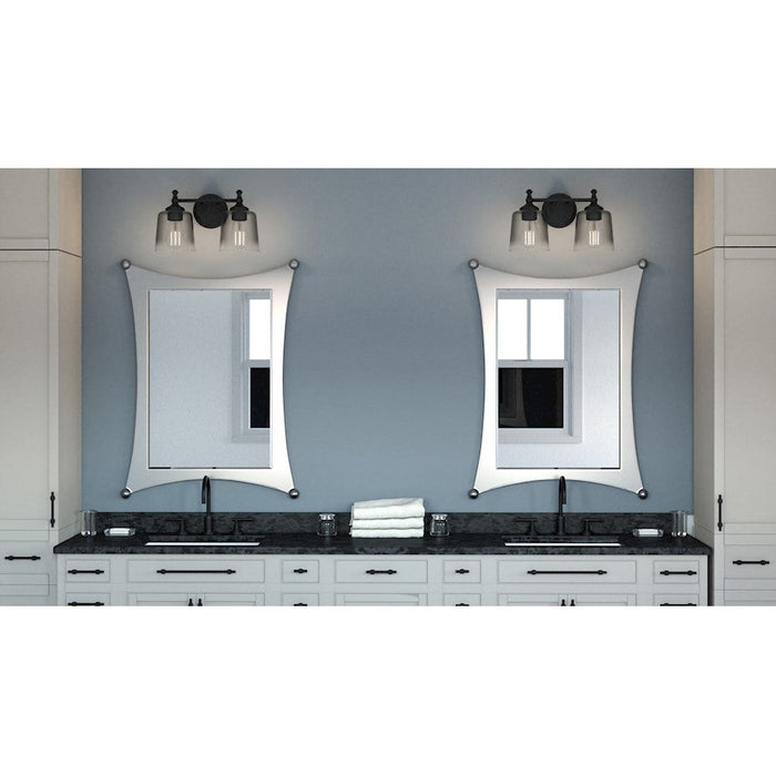 Quoizel Jenson 2 Light Bath Light, Matte Black/Smoke - JEN8614MBK