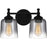 Quoizel Jenson 2 Light Bath Light, Matte Black/Smoke