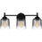 Quoizel Jenson 3 Light Bath Light, Matte Black/Smoke