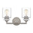 Quoizel Jaspar 2 Light Bath Vanity, Antique Nickel/Clear