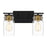 Quoizel Keesey 2 Light Bath Vanity, Matte Black/Clear