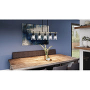 Quoizel Kingsbridge 5 Light Chandelier Light, Earth Black/Seeded - KGB142EK