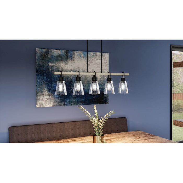 Quoizel Kingsbridge 5 Light Chandelier Light, Earth Black/Seeded