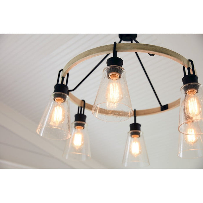 Quoizel Kingsbridge 6 Light Chandelier, Earth Black/Clear Seeded - KGB5029EK