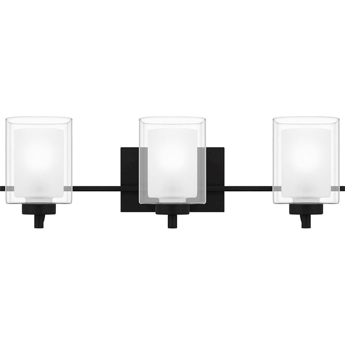 Quoizel Kolt 3 Light Bath Light, Clear/Sandblasted Interior