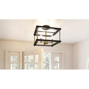 Quoizel Kynwyd 3 Light Semi-Flush Mount, Matte Black - KNW1713MBK