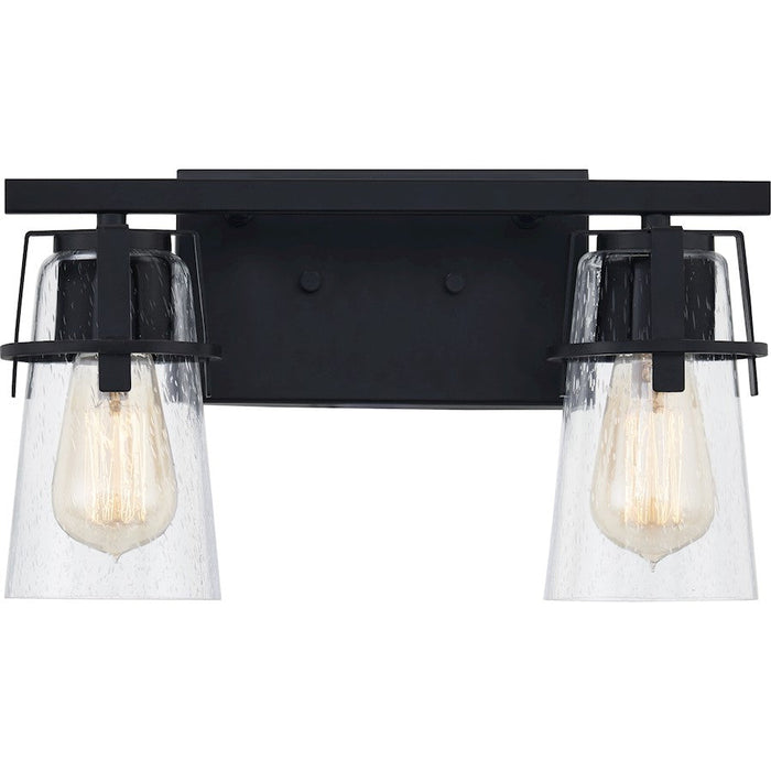 Quoizel Knox 2 Light Bath Vanity, Matte Black