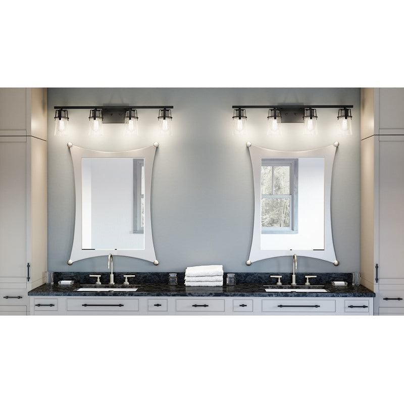 Quoizel Knox 4 Light Bath Vanity, Matte Black