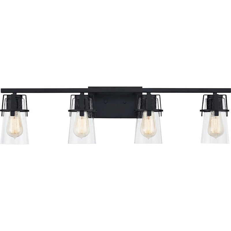 Quoizel Knox 4 Light Bath Vanity, Matte Black