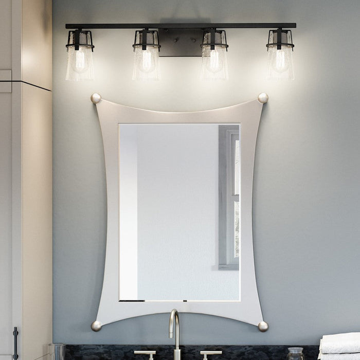 Quoizel Knox 4 Light Bath Vanity, Matte Black