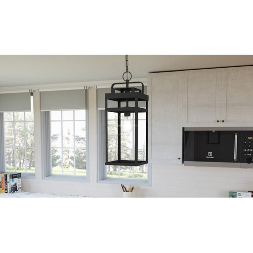 Quoizel Keaton 1 Light Mini Pendant, Mottled Black/Clear Tempered - KTN1508MB