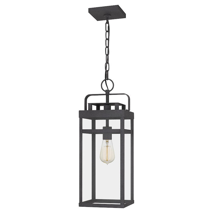 Quoizel Keaton 1 Light Mini Pendant, Mottled Black/Clear Tempered