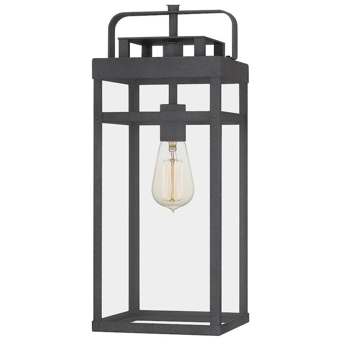 Quoizel Keaton 1 Light Mini Pendant, Mottled Black/Clear Tempered