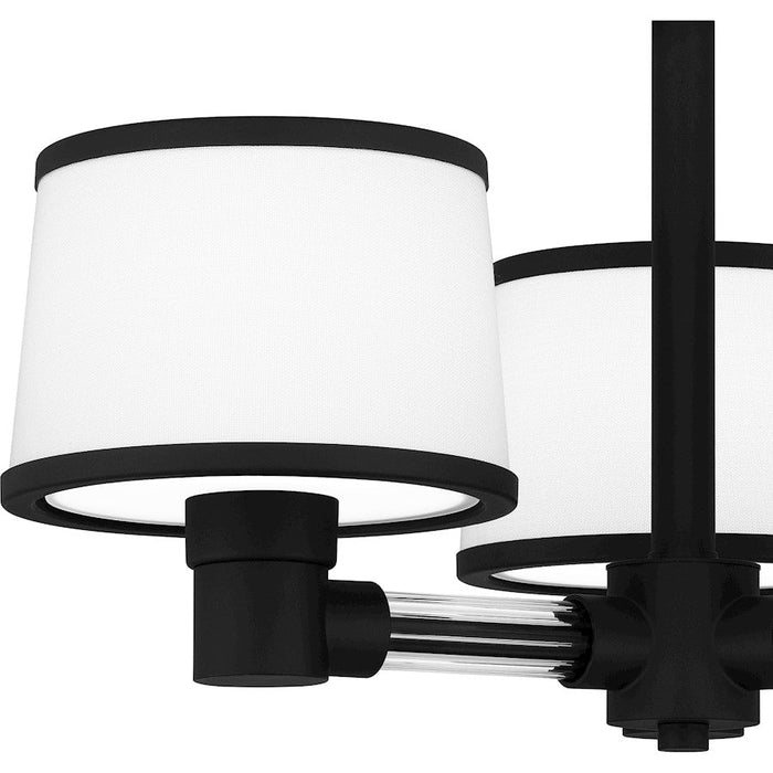 Quoizel Kylen 3 Light Semi-Flush Mount, Black/Egg Shell Fabric