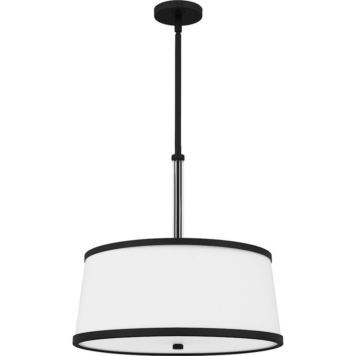 Quoizel Kylen Pendant, Matte Black/Egg Shell Fabric