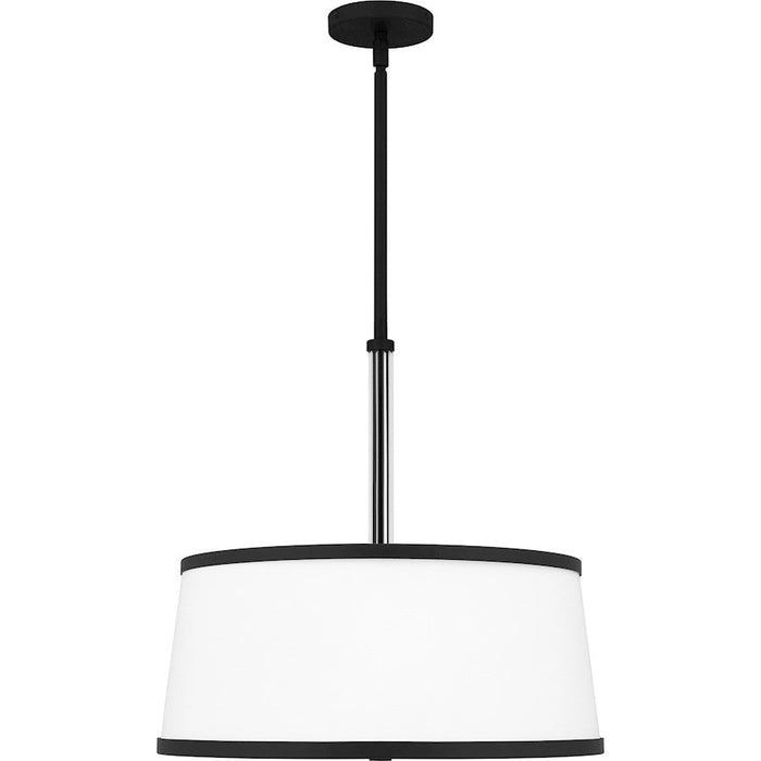 Quoizel Kylen Pendant, Matte Black/Egg Shell Fabric