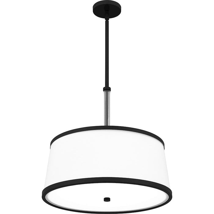 Quoizel Kylen Pendant, Matte Black/Egg Shell Fabric