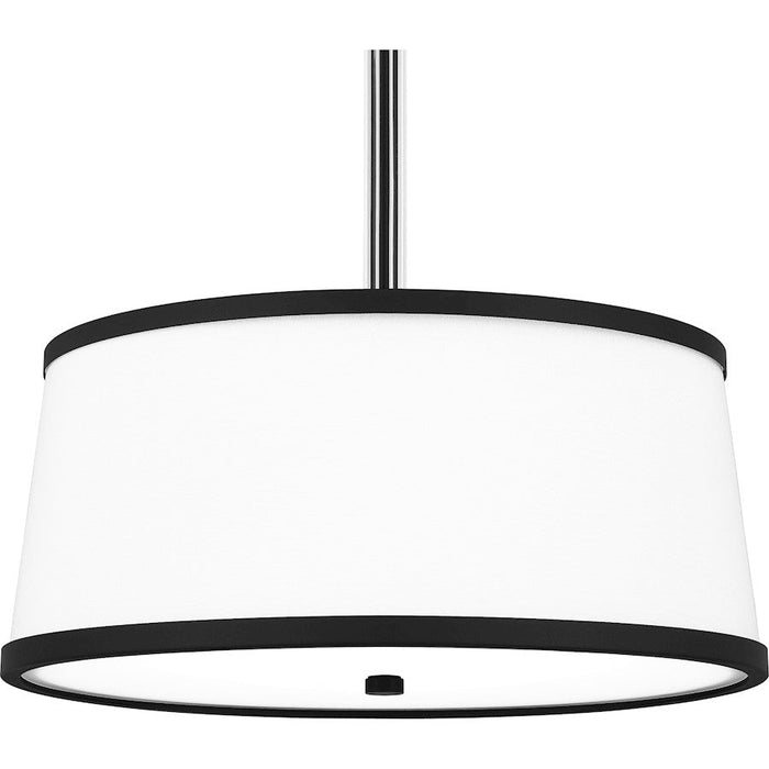 Quoizel Kylen Pendant, Matte Black/Egg Shell Fabric