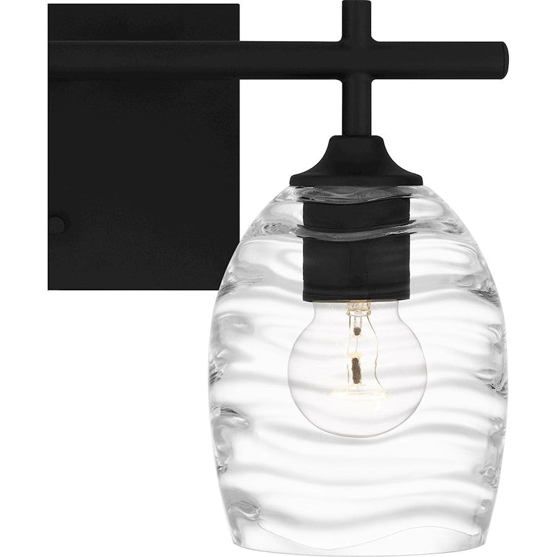 Quoizel Lucy 2 Light Bath Light, Matte Black/Clear Optic