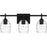 Quoizel Lucy 3 Light Bath Light, Matte Black/Clear Optic