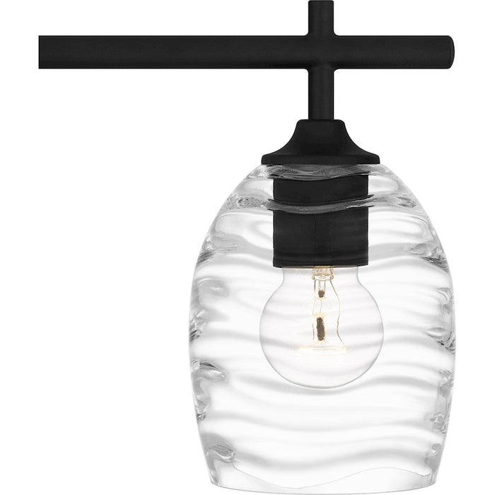 Quoizel Lucy 3 Light Bath Light, Matte Black/Clear Optic