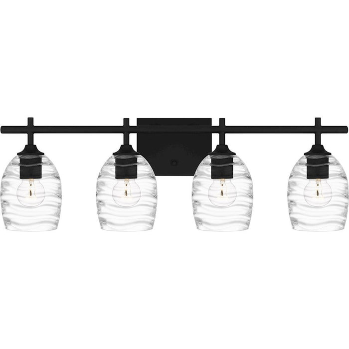 Quoizel Lucy 4 Light Bath Light, Matte Black/Clear Optic