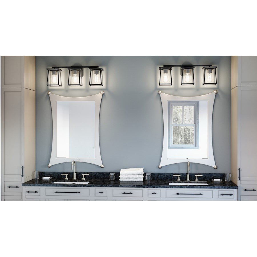 Quoizel Lodge 3 Light Bath Vanity, Matte Black - LDG8624MBK