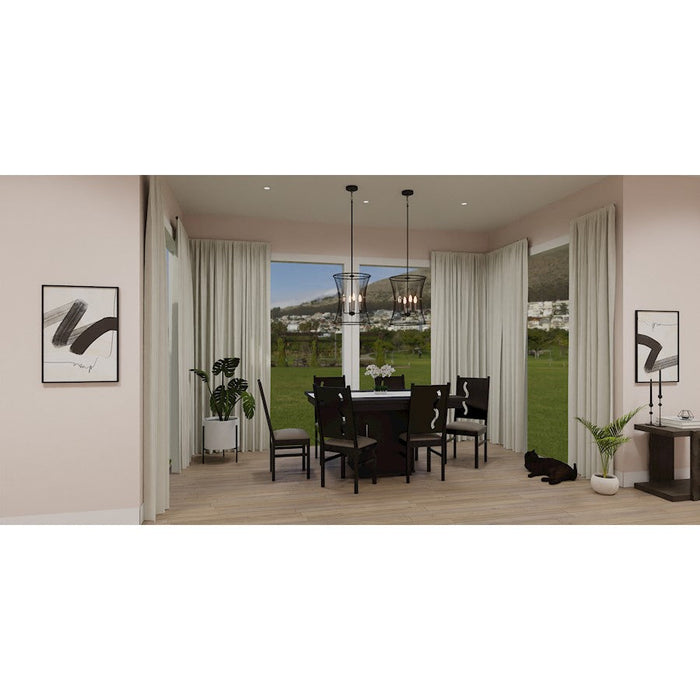 Quoizel Leiland 4 Light Pendant, Matte Black