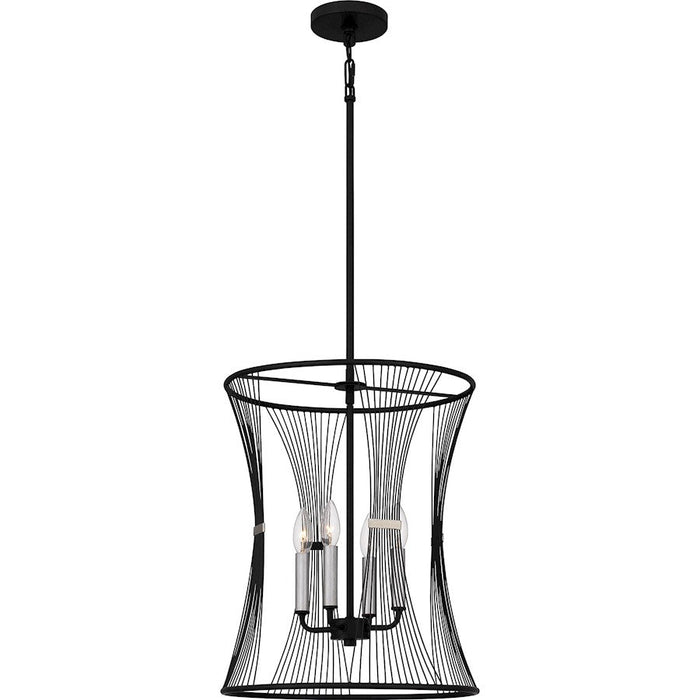 Quoizel Leiland 4 Light Pendant, Matte Black