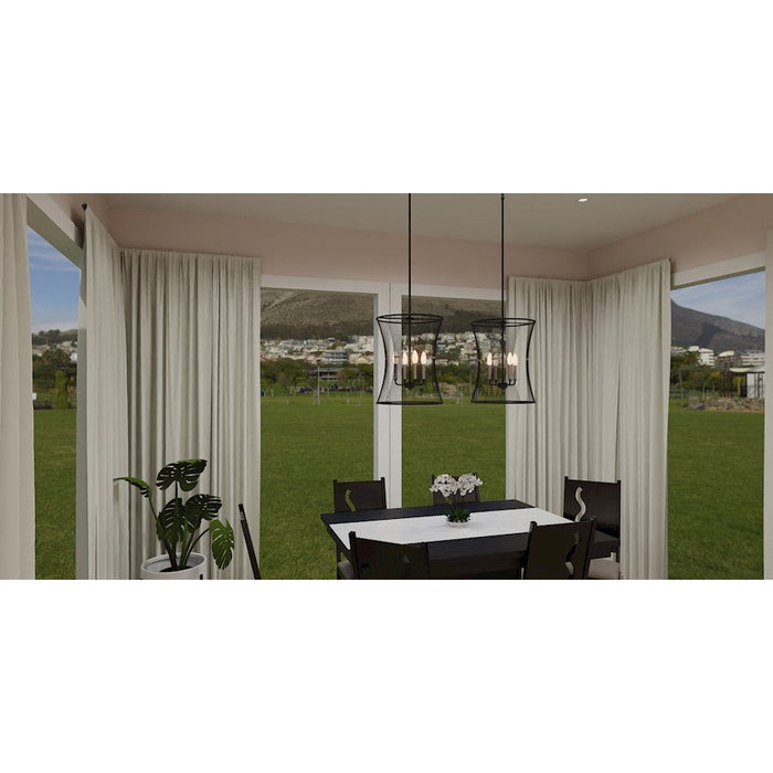 Quoizel Leiland 4 Light Pendant, Matte Black