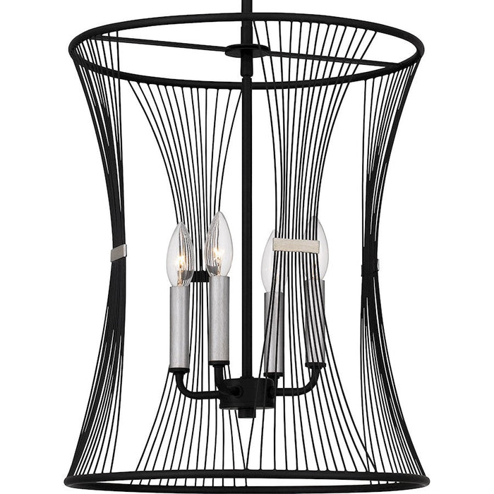 Quoizel Leiland 4 Light Pendant, Matte Black