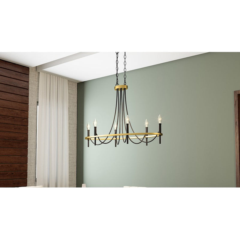 Quoizel Legare 6 Light Island Light, Matte Black