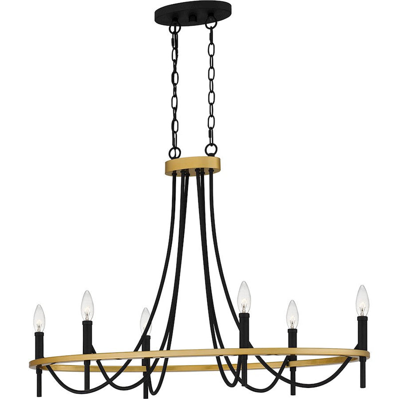 Quoizel Legare 6 Light Island Light, Matte Black