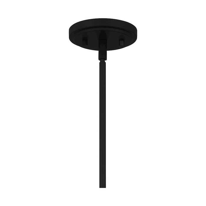 Quoizel Leona 1 Light Mini Pendant, Matte Black/Fabric Shade