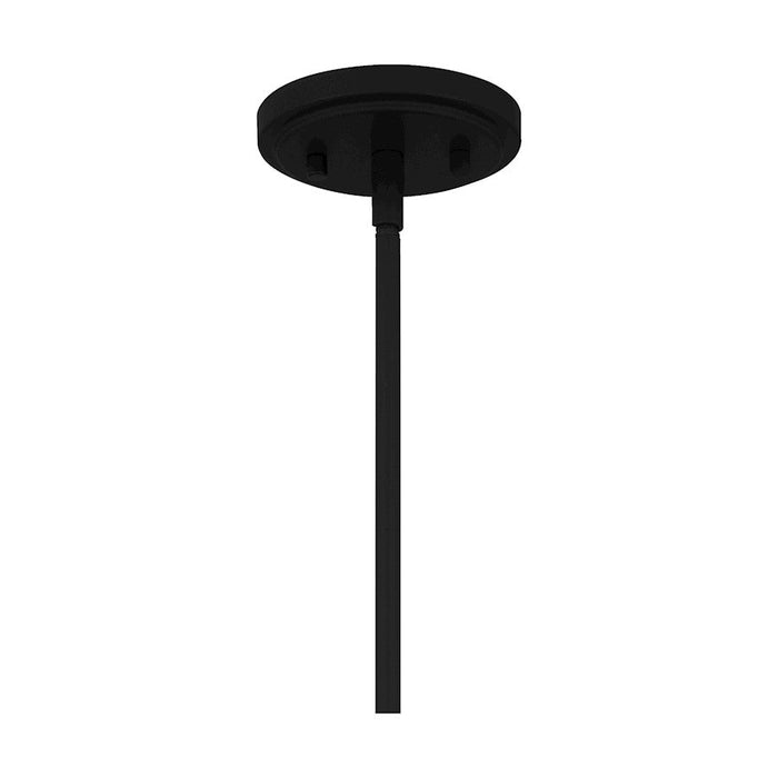 Quoizel Leona 3 Light Pendant, Matte Black/Fabric Shade