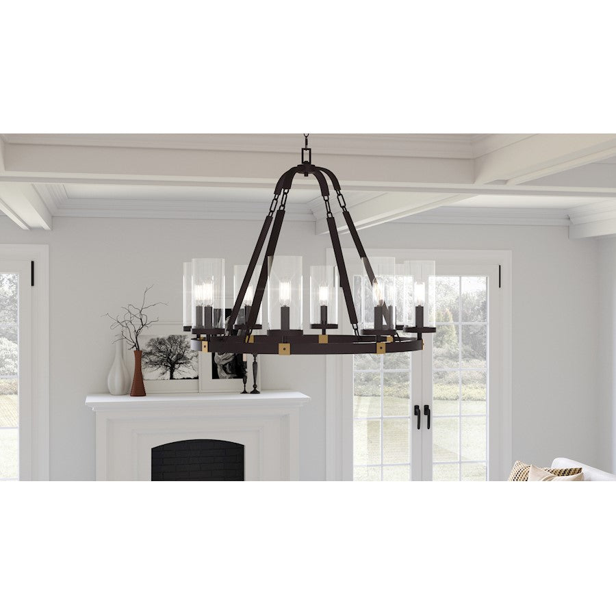 Quoizel Lisbon 6 Light Chandelier, Old Bronze/Clear - LSB5026OZ