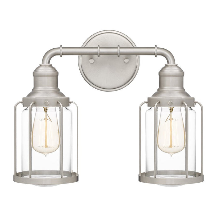 Quoizel Ludlow 2 Light Bath Light, Brushed Nickel/Clear