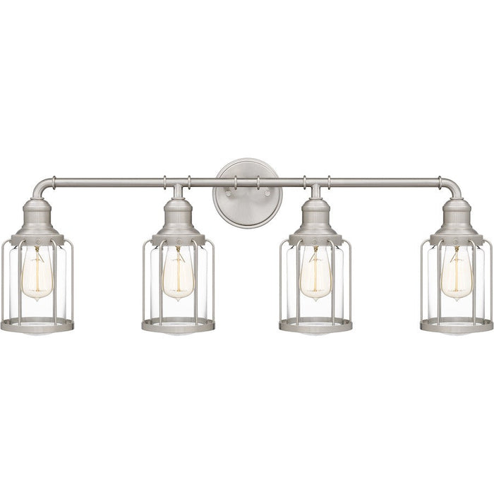 Quoizel Ludlow 4 Light Bath Light, Brushed Nickel/Clear