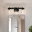 Quoizel Lydia 3 Light Bath Light, Matte Black/Clear Seedy