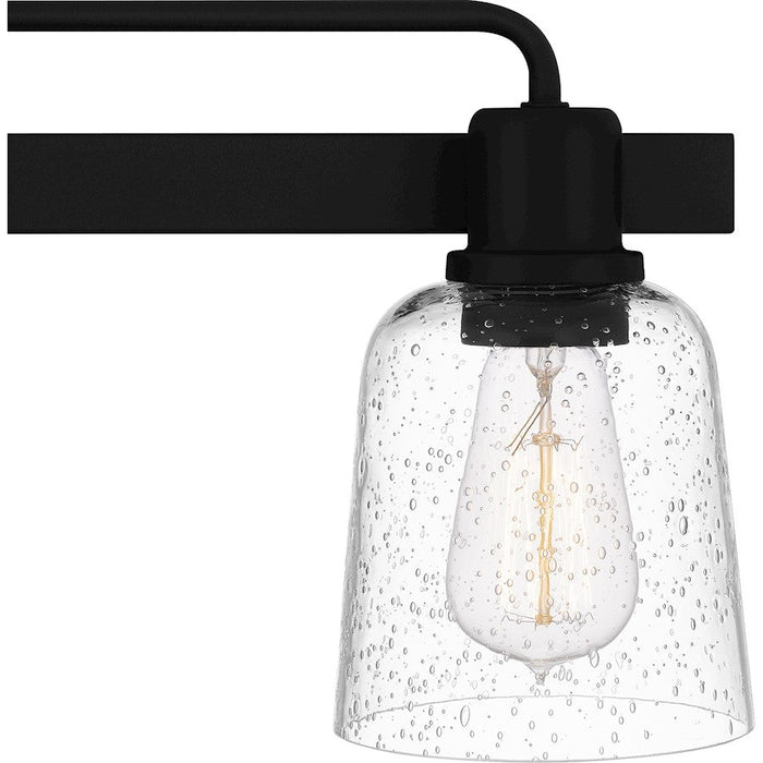 Quoizel Lydia 4 Light Bath Light, Matte Black/Clear Seedy