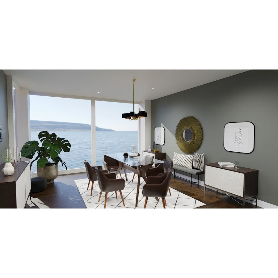 Quoizel Madden 6 Light Island Light, Aged Brass/Metal - MAD641AB