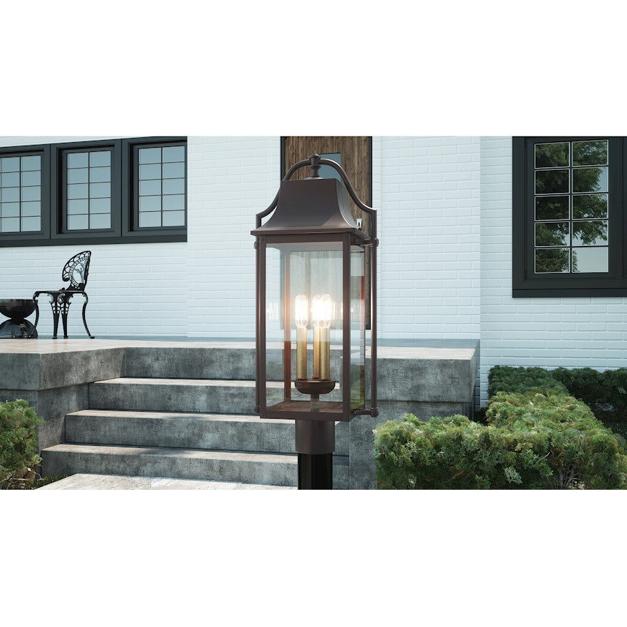 Quoizel Manning 3 Light Outdoor Post Lantern, Western Bronze - MAN9011WT