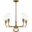 Quoizel Mallory 5 Light Chandelier, Weathered Brass/White Glass