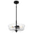 Quoizel Mcintire 3 Light Pendant, Matte Black/Clear Seedy