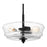 Quoizel Mcintire 3 Light Pendant, Matte Black/Clear Seedy